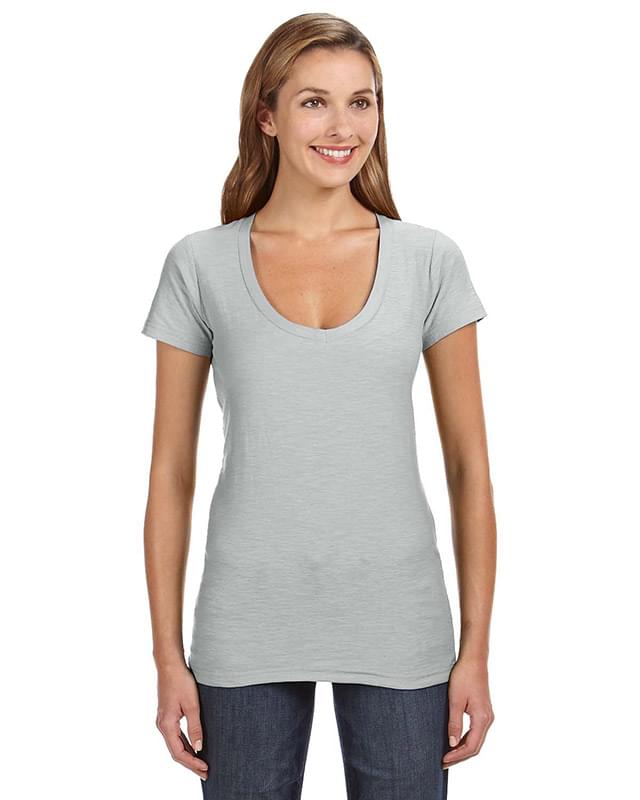 Ladies' V-Neck Slub T-Shirt