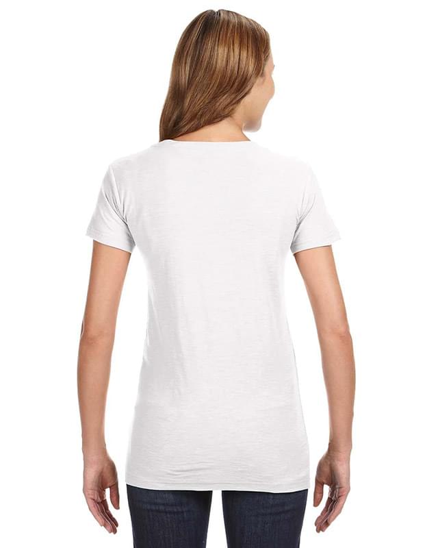 Ladies' V-Neck Slub T-Shirt