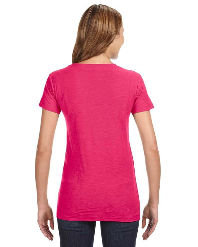 Ladies' V-Neck Slub T-Shirt