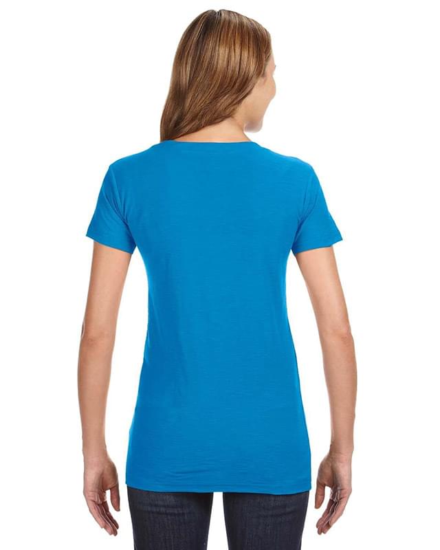 Ladies' V-Neck Slub T-Shirt