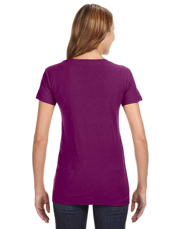 Ladies' V-Neck Slub T-Shirt