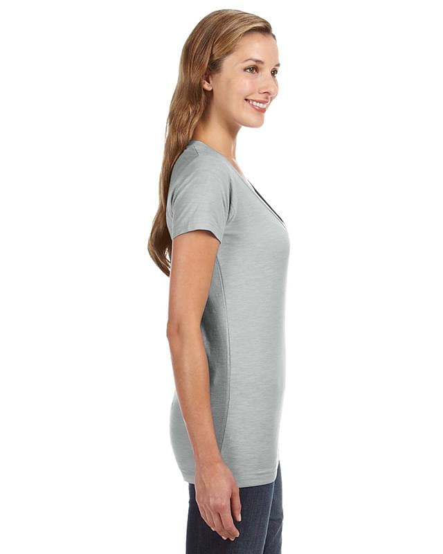 Ladies' V-Neck Slub T-Shirt