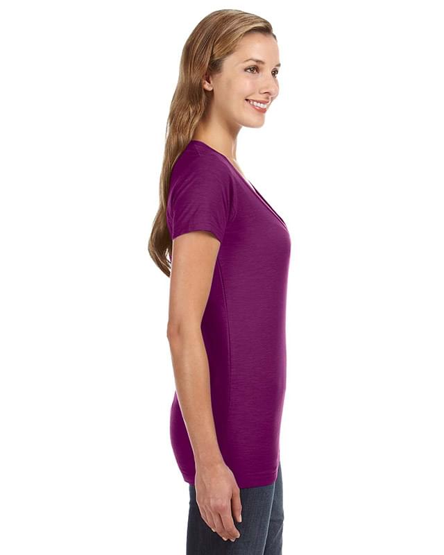 Ladies' V-Neck Slub T-Shirt