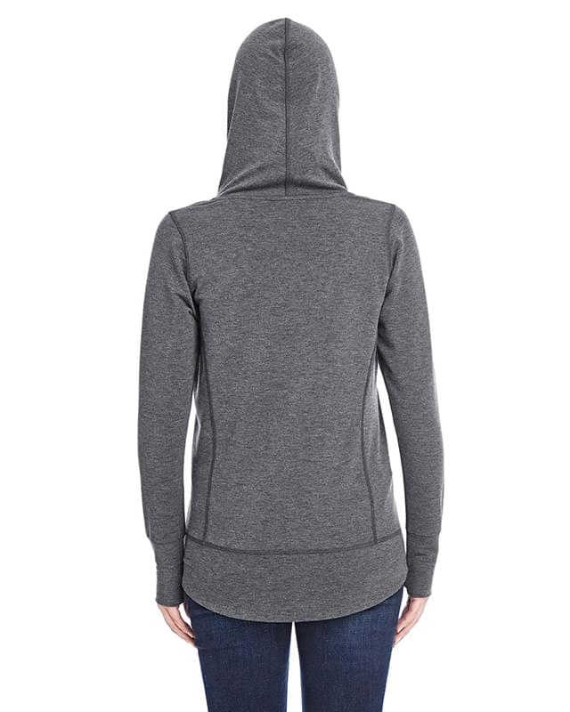 Ladies' Omega Stretch Snap-Placket Hooded Sweatshirt