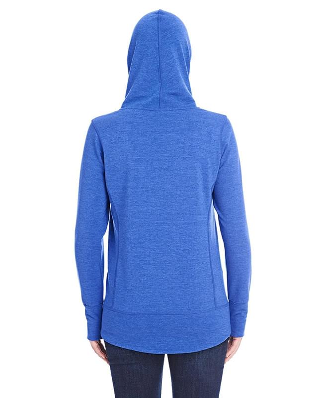 Ladies' Omega Stretch Snap-Placket Hooded Sweatshirt