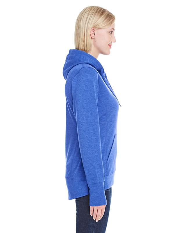 Ladies' Omega Stretch Snap-Placket Hooded Sweatshirt