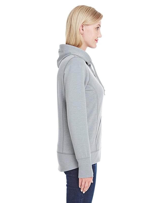 Ladies' Omega Stretch Snap-Placket Hooded Sweatshirt