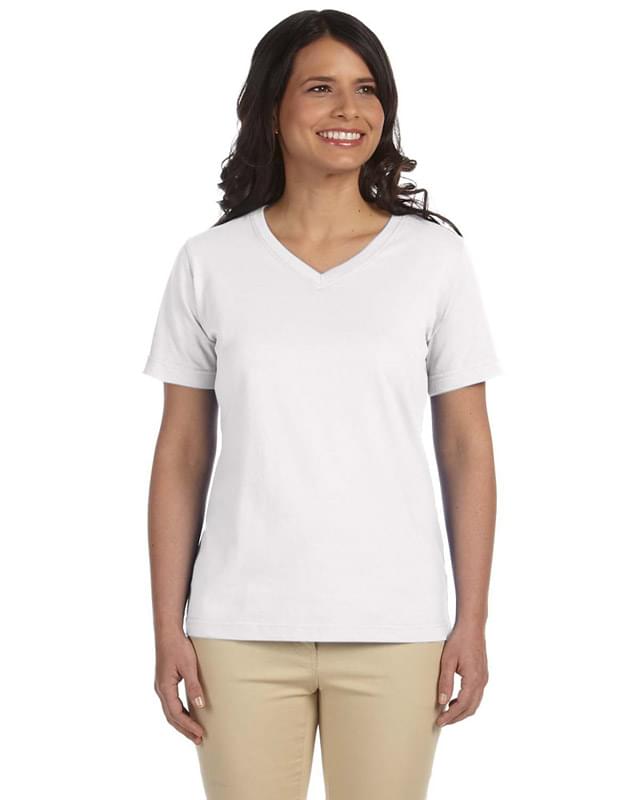 Ladies' Combed Ringspun Jersey V-Neck T-Shirt