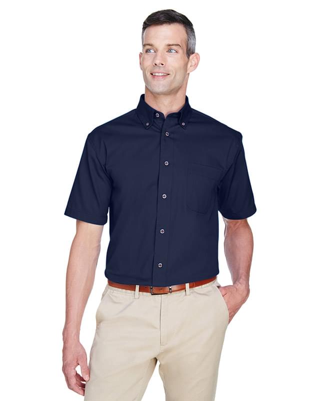 Men's Easy Blend Short-Sleeve Twill Shirt withStain-Release