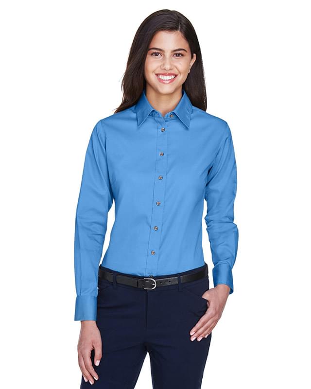 Ladies' Easy Blend Long-Sleeve TwillShirt with Stain-Release
