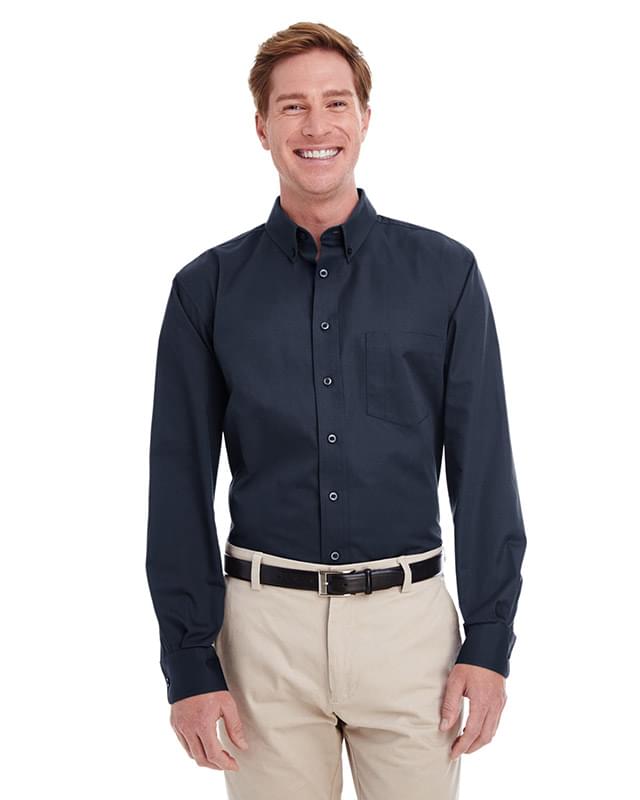 Men's Foundation Cotton Long-Sleeve Twill Shirt withTeflon