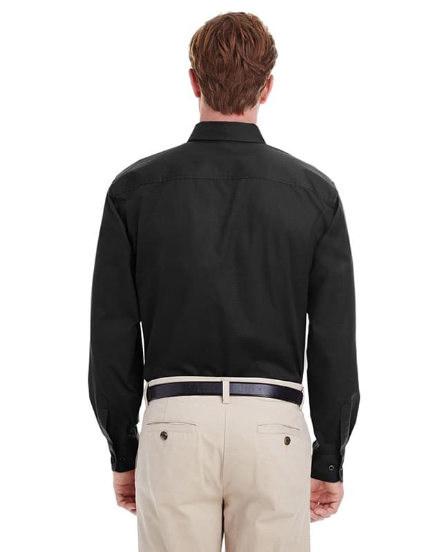 Men's  Tall Foundation 100% Cotton Long-Sleeve Twill Shirt with Teflon