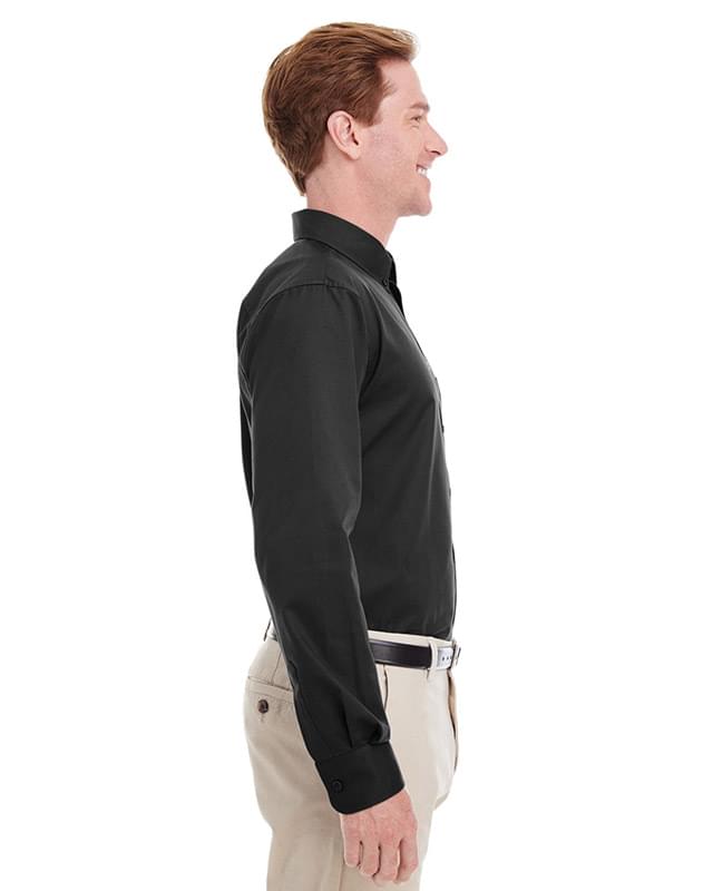 Men's  Tall Foundation 100% Cotton Long-Sleeve Twill Shirt with Teflon