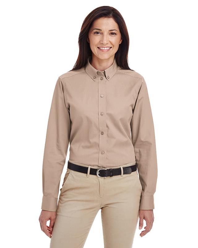 Ladies' Foundation Cotton Long-Sleeve Twill Shirt withTeflon