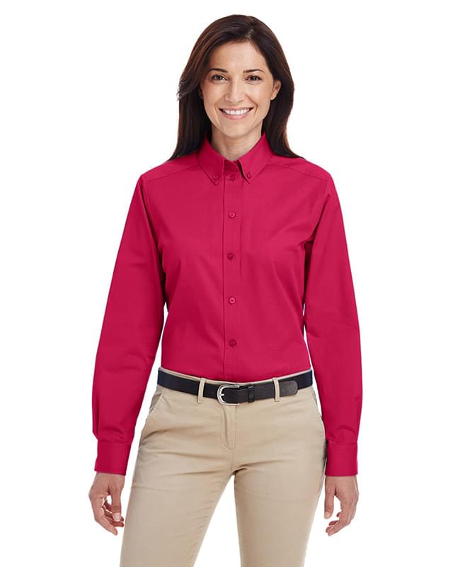 Ladies' Foundation Cotton Long-Sleeve Twill Shirt withTeflon