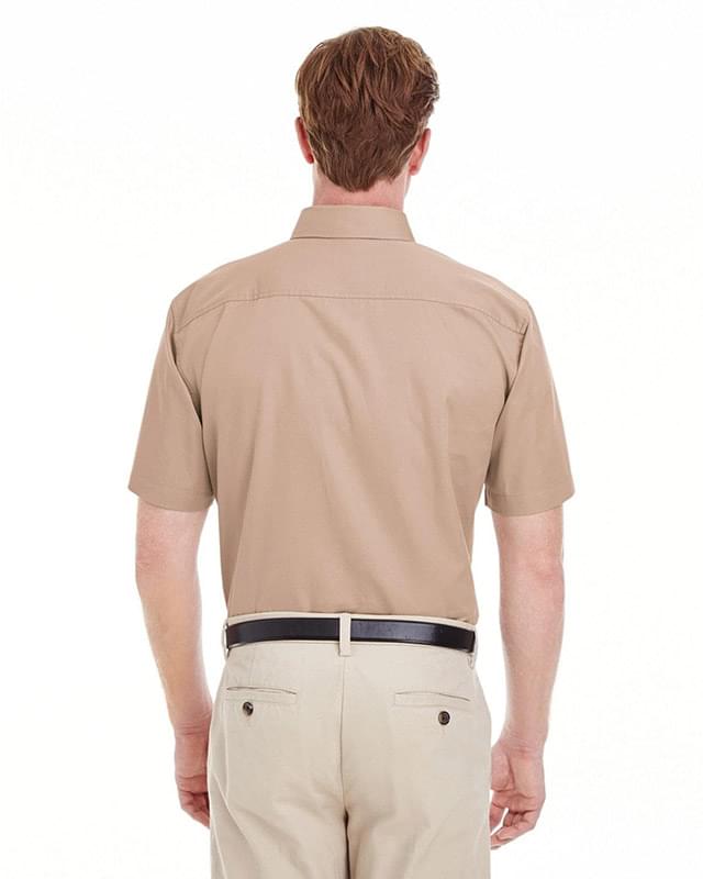Men's Foundation 100% Cotton Short-Sleeve Twill Shirt with Teflon