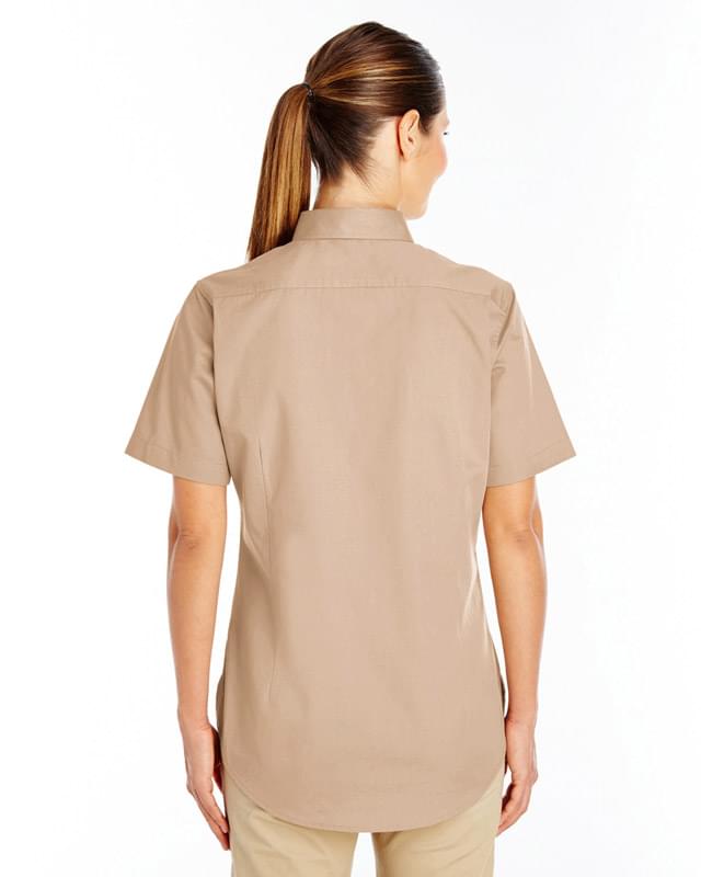 Ladies' Foundation Cotton Short-Sleeve Twill Shirt with Teflon