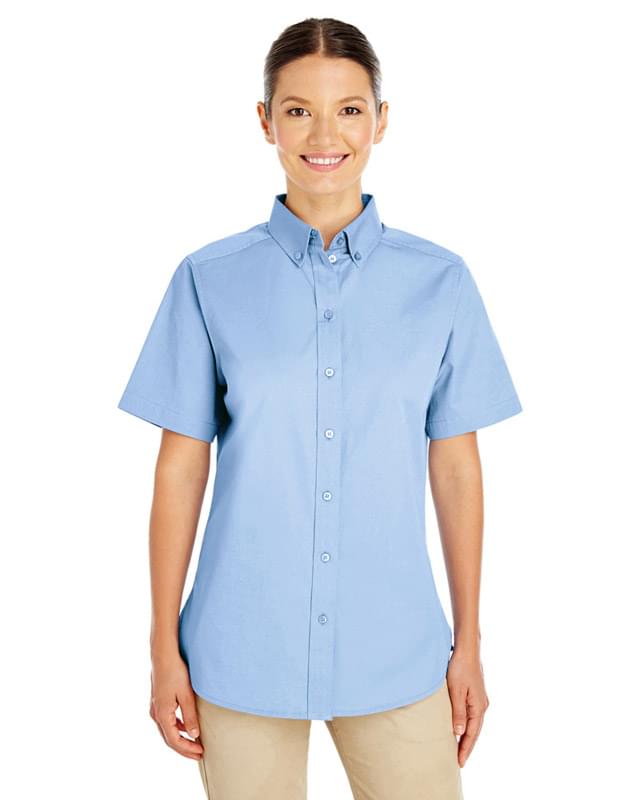 Ladies' Foundation 100% Cotton Short-Sleeve Twill Shirt with Teflon