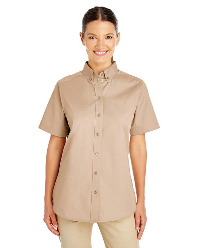 Ladies' Foundation Cotton Short-Sleeve Twill Shirt with Teflon