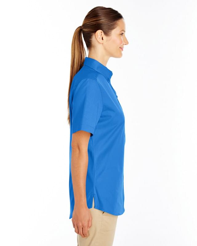 Ladies' Foundation 100% Cotton Short-Sleeve Twill Shirt with Teflon