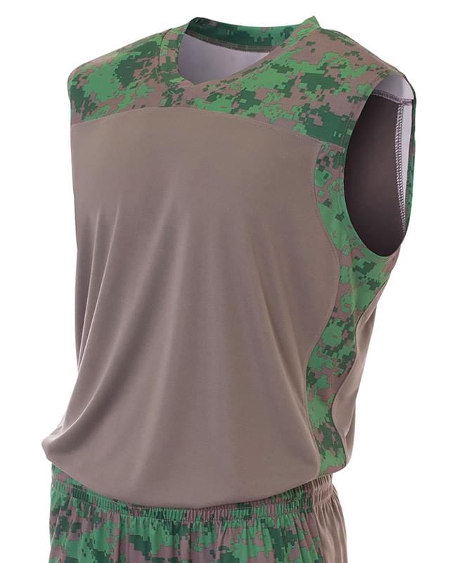 Adult Printed Camo Performance Muscle Shirt