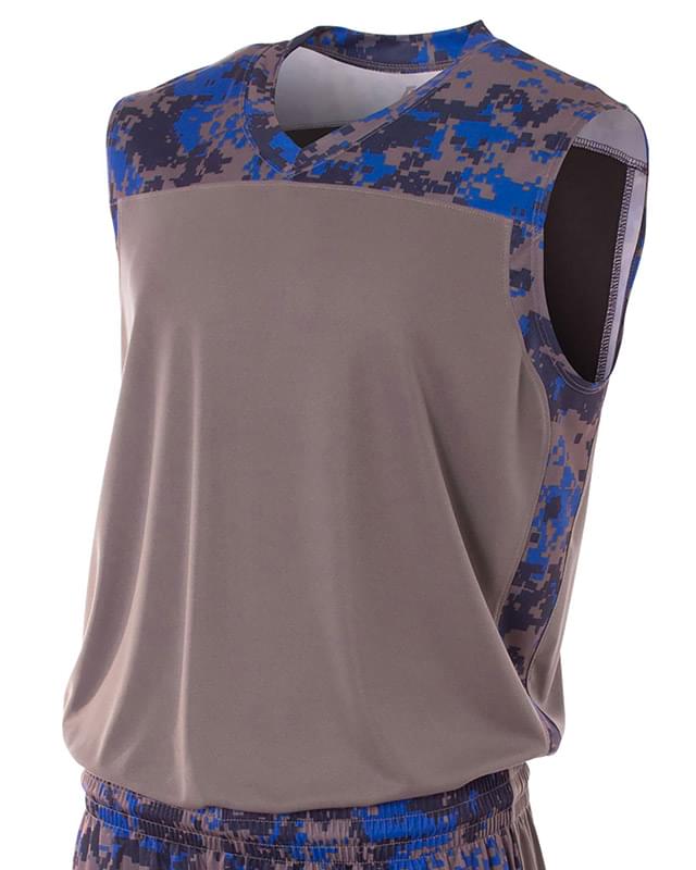 Adult Printed Camo Performance Muscle Shirt
