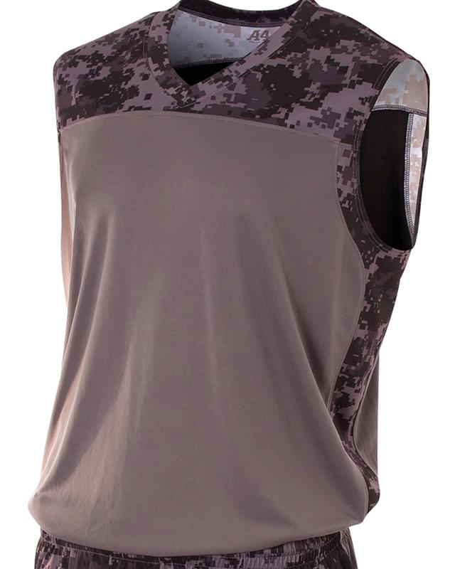 Adult Printed Camo Performance Muscle Shirt