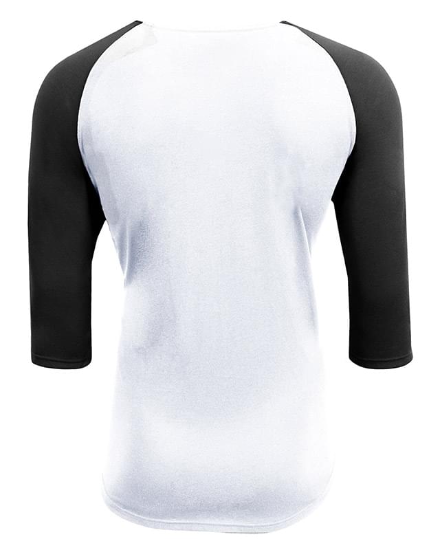 Unisex Softek Quarter-Sleeve Color Block Raglan T-Shirt