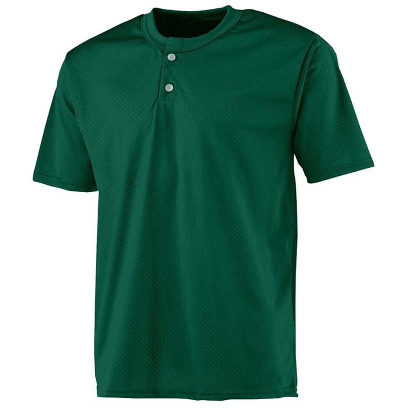 Adult 2-Button Mesh Henley Jersey