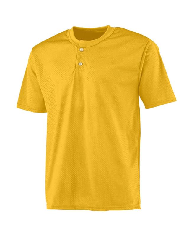 Adult 2-Button Mesh Henley Jersey
