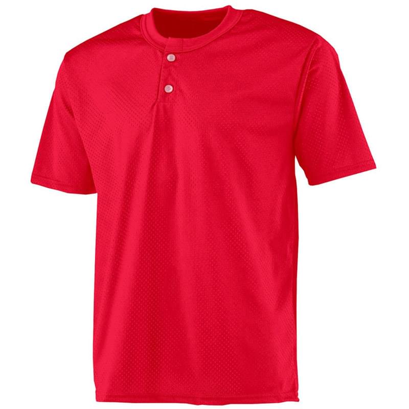 Adult 2-Button Mesh Henley Jersey
