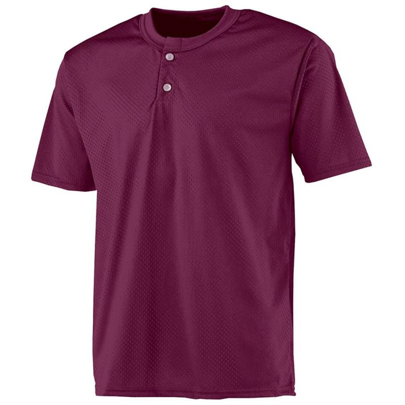 Adult 2-Button Mesh Henley Jersey
