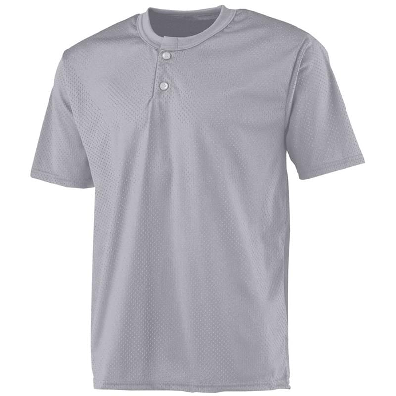 Adult 2-Button Mesh Henley Jersey