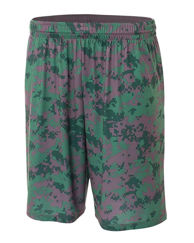 Adult 10" Inseam Printed Camo Performance Shorts