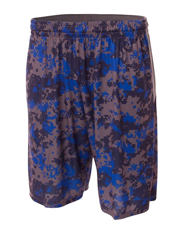 Adult 10" Inseam Printed Camo Performance Shorts
