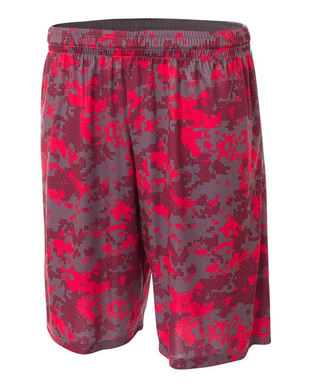 Adult 10" Inseam Printed Camo Performance Shorts