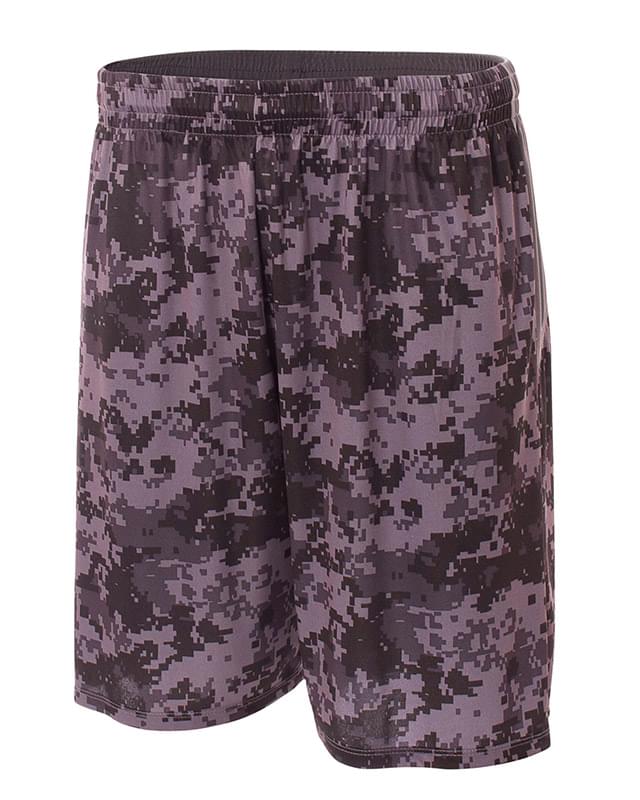 Adult 10" Inseam Printed Camo Performance Shorts