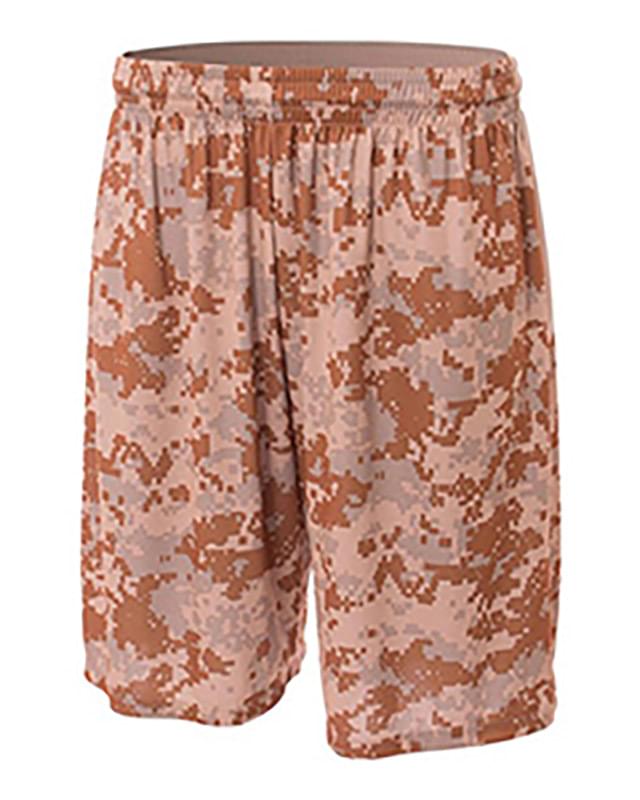 Adult 10" Inseam Printed Camo Performance Shorts