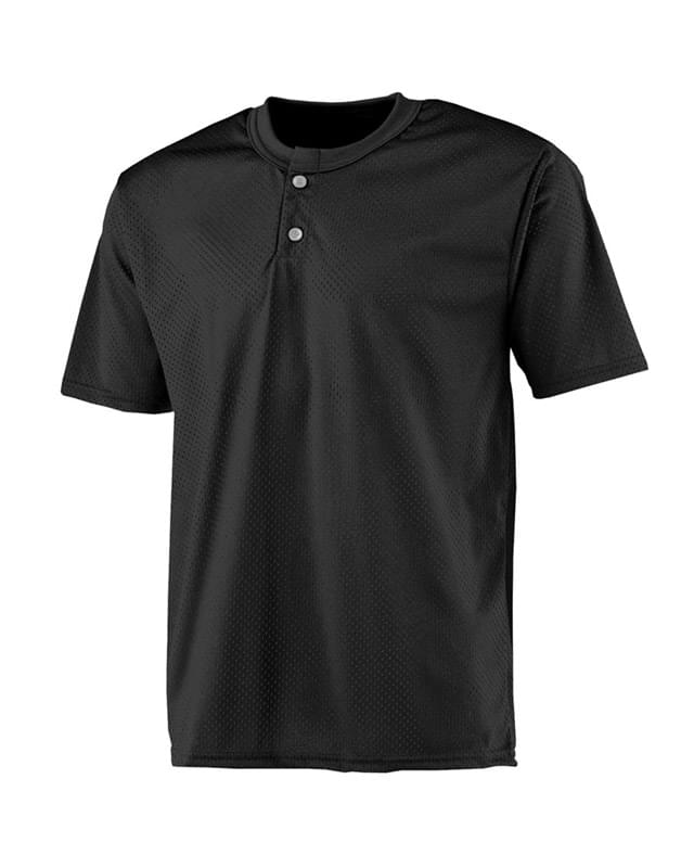 Youth 2-Button Mesh Henley Jersey