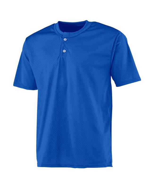 Youth 2-Button Mesh Henley Jersey
