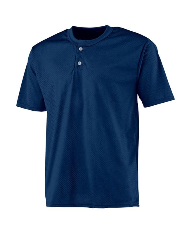 Youth 2-Button Mesh Henley Jersey