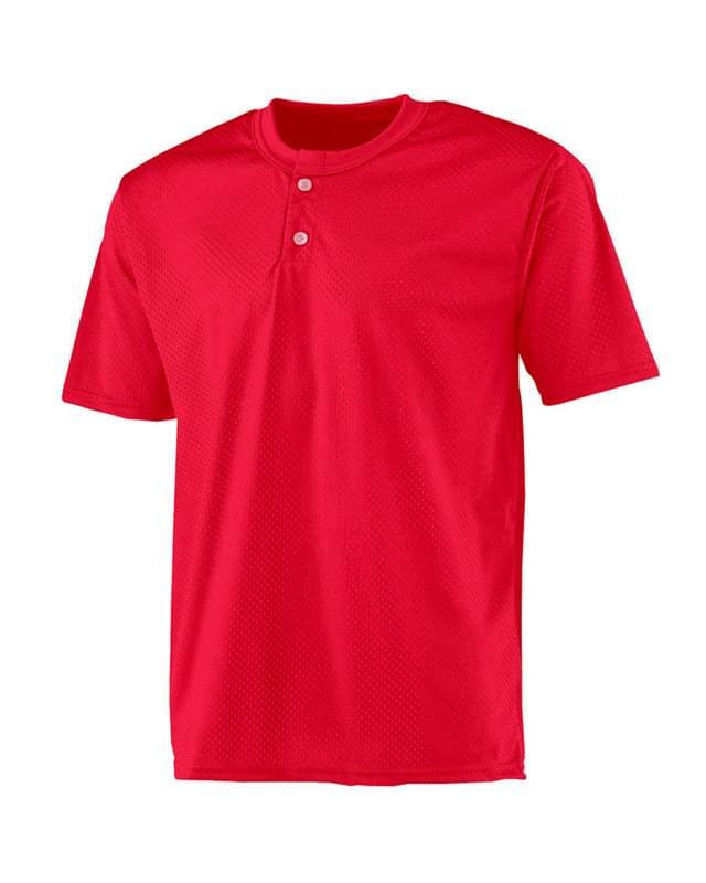 Youth 2-Button Mesh Henley Jersey