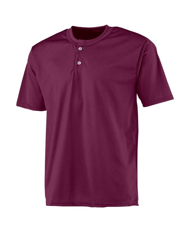 Youth 2-Button Mesh Henley Jersey