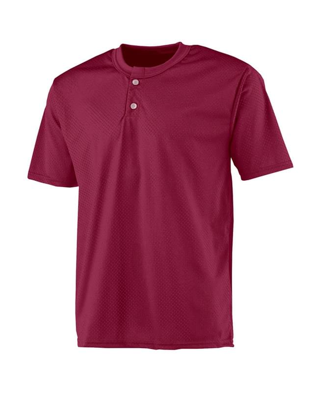 Youth 2-Button Mesh Henley Jersey