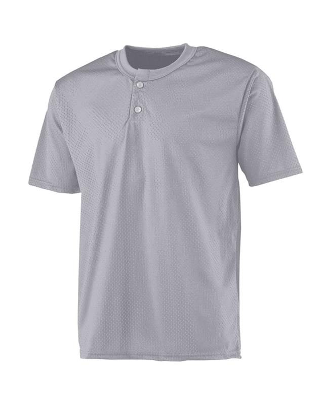 Youth 2-Button Mesh Henley Jersey