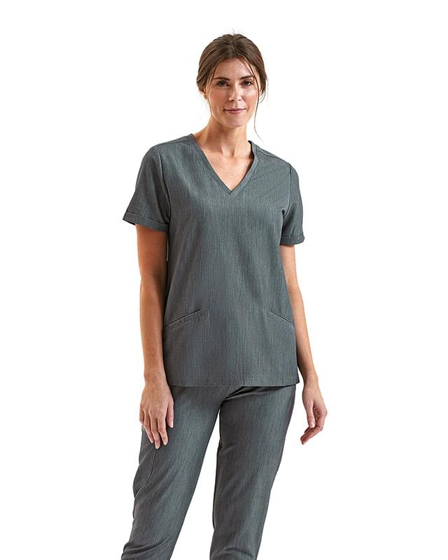 Ladies' Invincible V-Neck Stretch Scrub Top