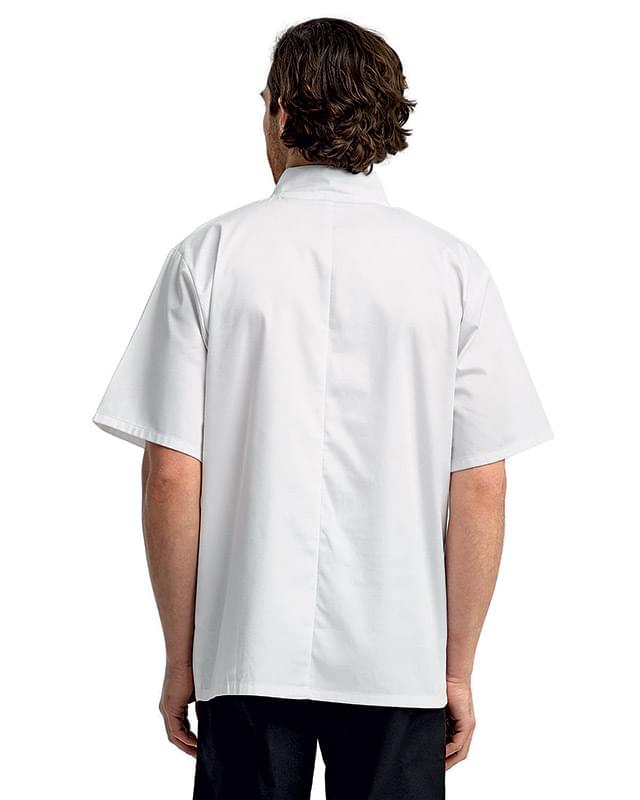Unisex Studded Front Short-Sleeve Chef's Jacket