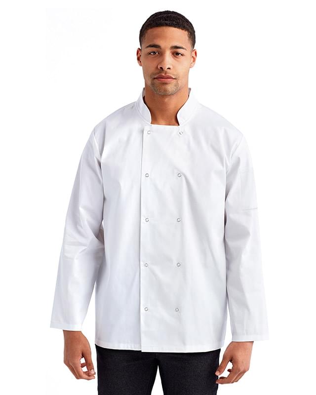 Unisex Studded Front Long-Sleeve Chef's Coat