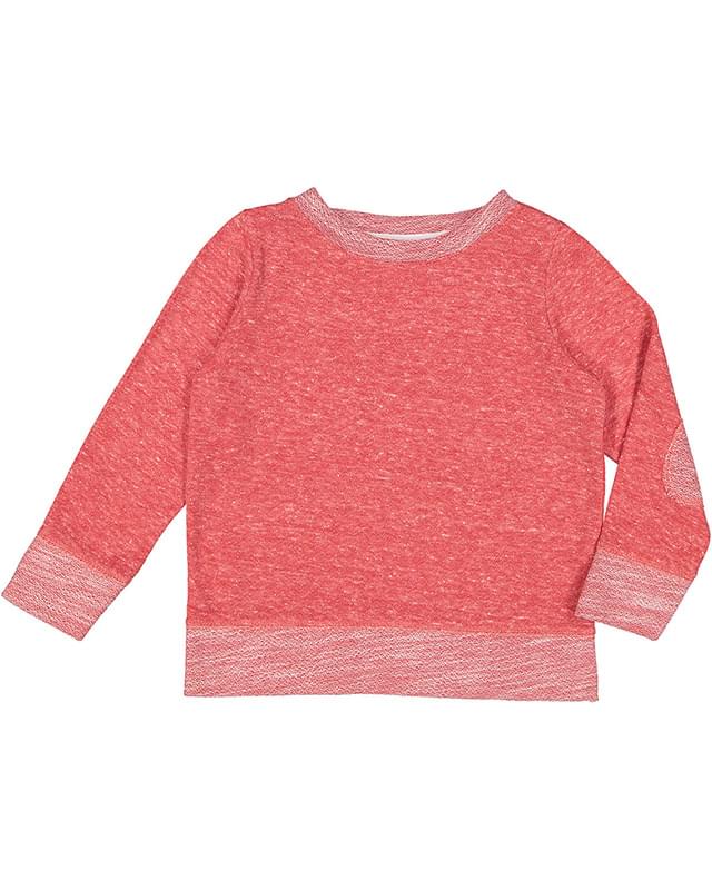 Toddler Harborside Melange French Terry Crewneck with Elbow Patches