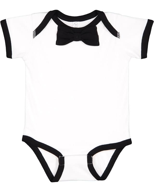 Infant Baby Rib Bow Tie Bodysuit
